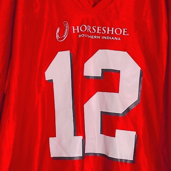Horseshoe Casino Southern Indiana "The Boat" Red White Jersey #12 Mens Size 2XL - Picture 8 of 13